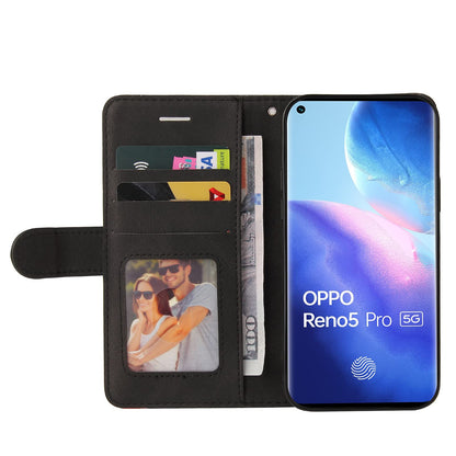 Preklopna torbica Oppo Reno5 Pro 5G torbica z režami za kartice črna