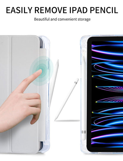 Ovitek za iPad Pro 11 (2022/2021/2020/2018) – Prozoren Zadnji Pokrov, Samodejno Prebujanje/Spanje, Roza Vzorec