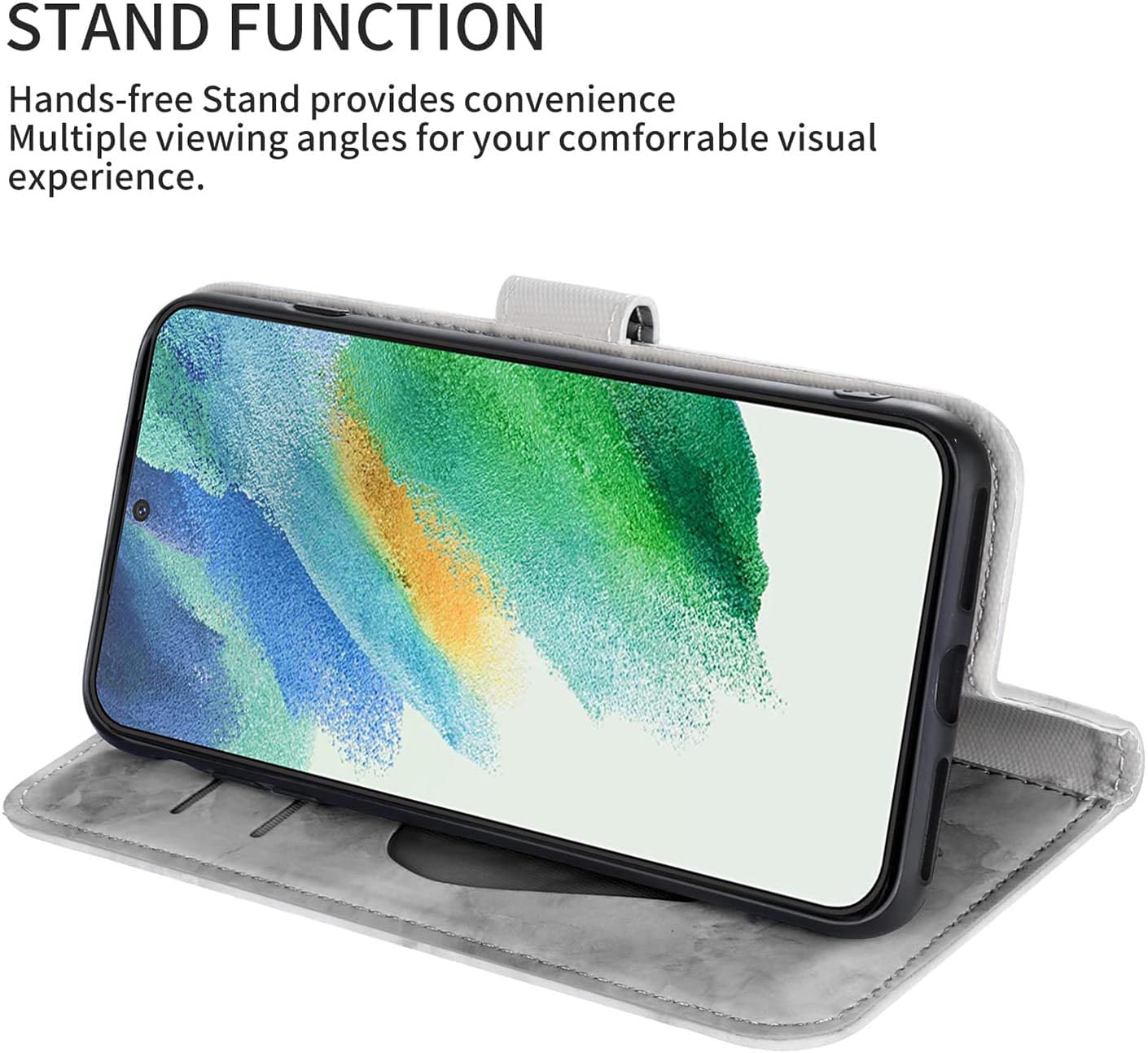 Preklopna torbica za Samsung Galaxy S20 siva | Motiv srca in cvetlični vzorec