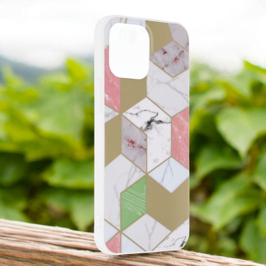 Silikonski ovitek " HEX Marble" za iPhone 13 Pro Max – Infostyle – Bela / TPU
