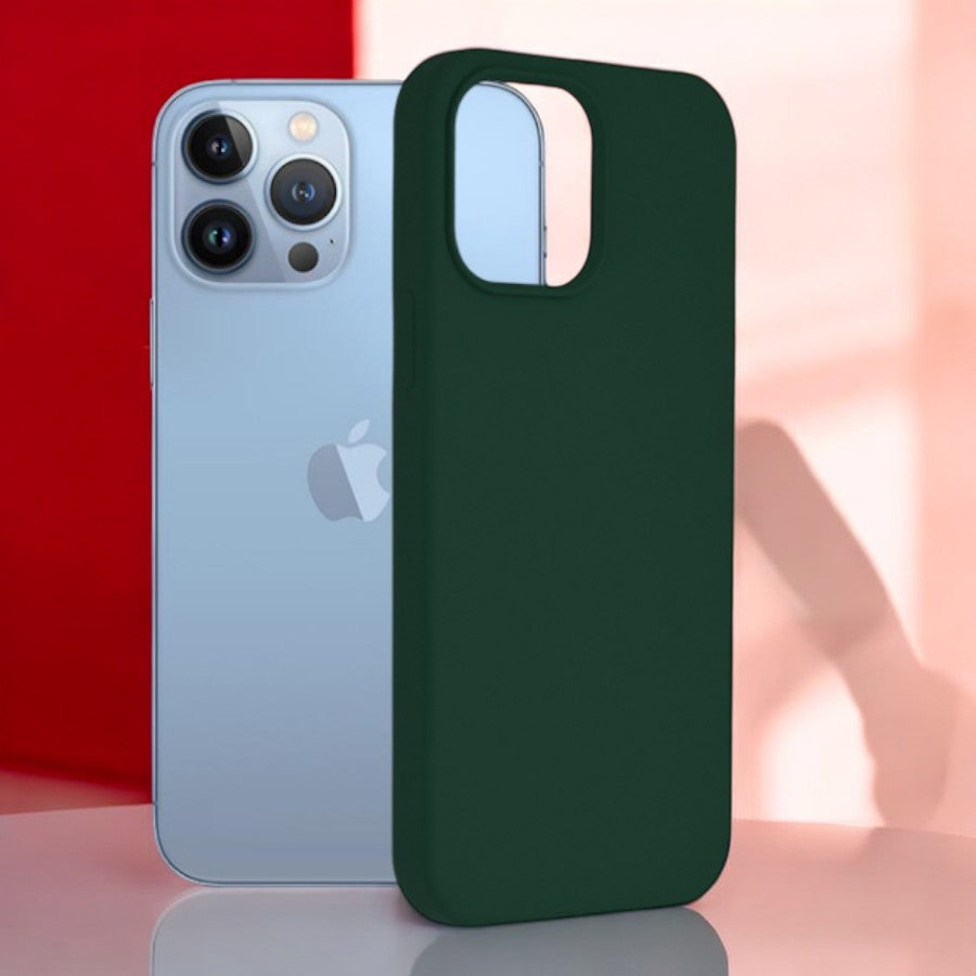 Silikonski ovitek "Soft Edge" za iPhone 13 Pro Max - Temno Zelena – Techsuit – Temno zelena / TPU silikon