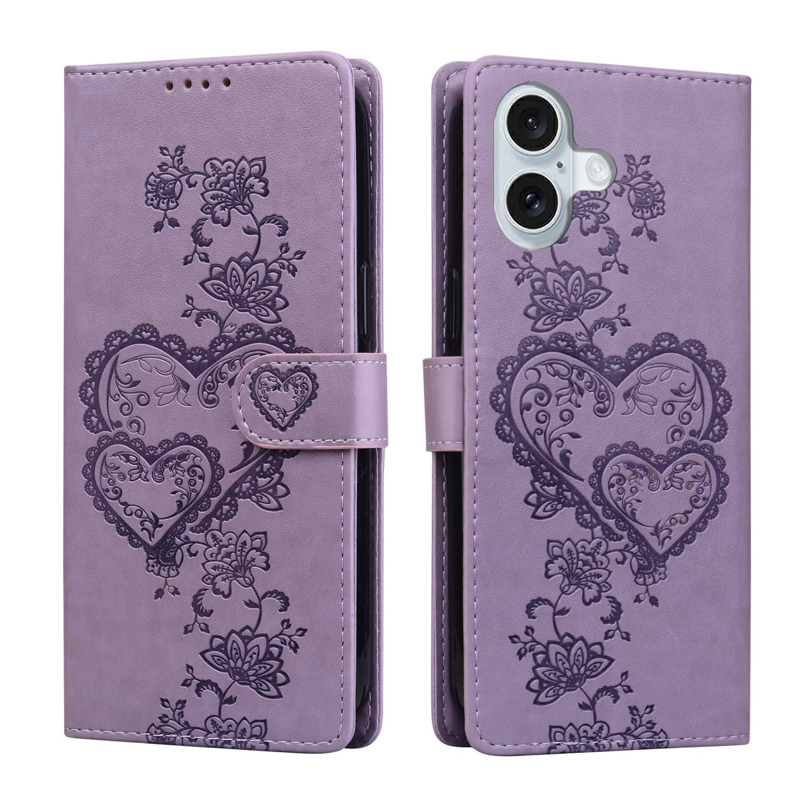 Preklopni-ovitek-za-iPhone-16-elegantno-vijolično-srce:Preklopni ovitek za iPhone 16 – elegantno vijolično srce