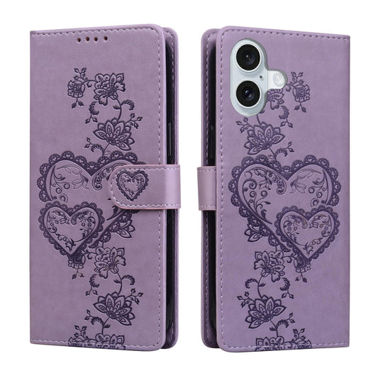 Preklopni-ovitek-za-iPhone-16-elegantno-vijolično-srce:Preklopni ovitek za iPhone 16 – elegantno vijolično srce
