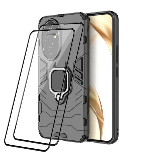Ovitek RonRun za Honor 200 + 2 pakiranja zaščitnih stekel črna, zaščita telefona in zaslona z robustnim ovitkom