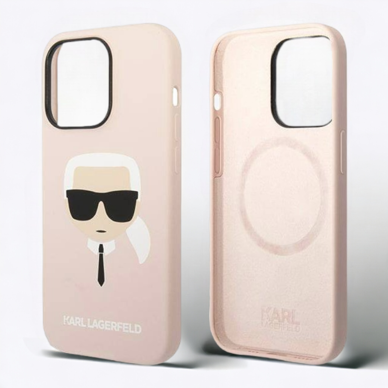 Ovitek Karl Lagerfeld "Karl - light pink " za iPhone 14 Pro s tehnologijo MagSafe (KLHMP14LSLKHLP)