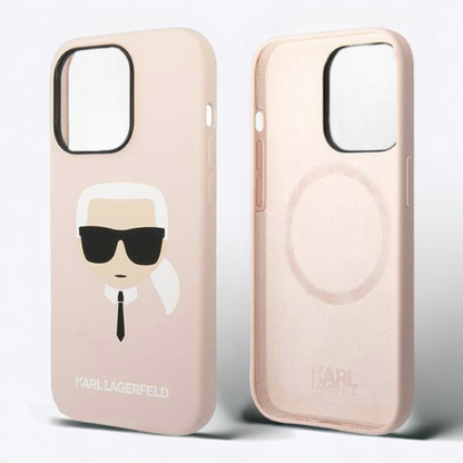 Ovitek Karl Lagerfeld "Karl - light pink " za iPhone 14 Pro s tehnologijo MagSafe (KLHMP14LSLKHLP)