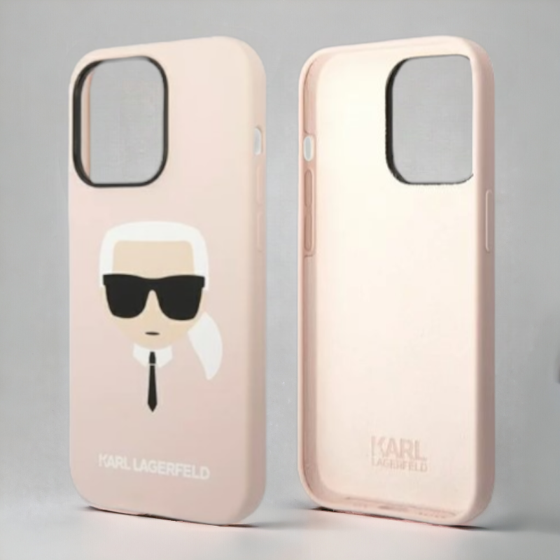 Ovitek Karl Lagerfeld "Karl's Head - pink " za iPhone 14 Pro (KLHCP14LSLKHLP)