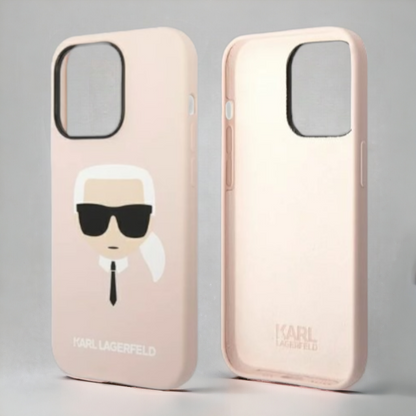 Ovitek Karl Lagerfeld "Karl's Head - pink " za iPhone 14 Pro (KLHCP14LSLKHLP)