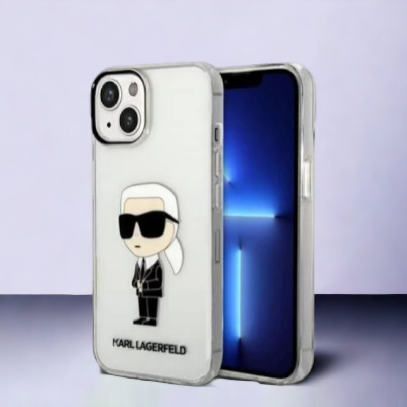 Ovitek Karl Lagerfeld "Karl Lagerfeld - transparent" za iPhone 14 Plus/15 Plus (KLHCP14MHNIKTCT) – Prozorna / PC + TPU s