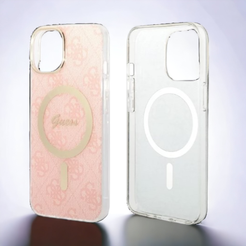 Guess komplet ovitek + polnilec (MagSafe) "pink" za iPhone 14 Pro (BUGUHMP14LH4EACSP)