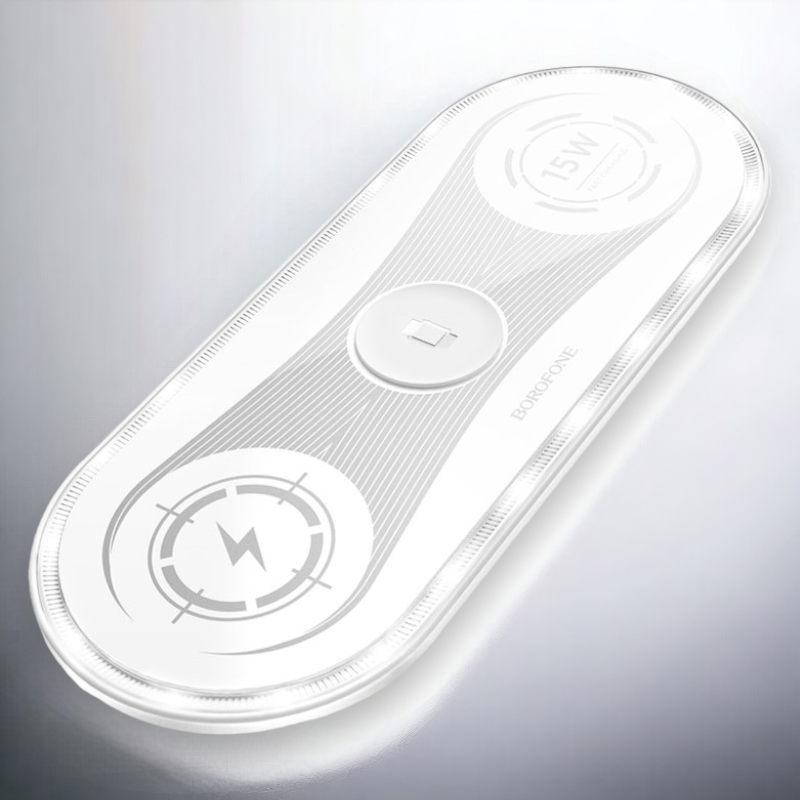 Brezžični polnilec 3 v 1 - bela – Borofone