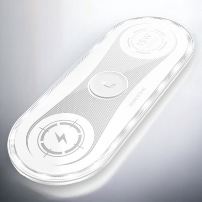 Brezžični polnilec 3 v 1 - bela – Borofone