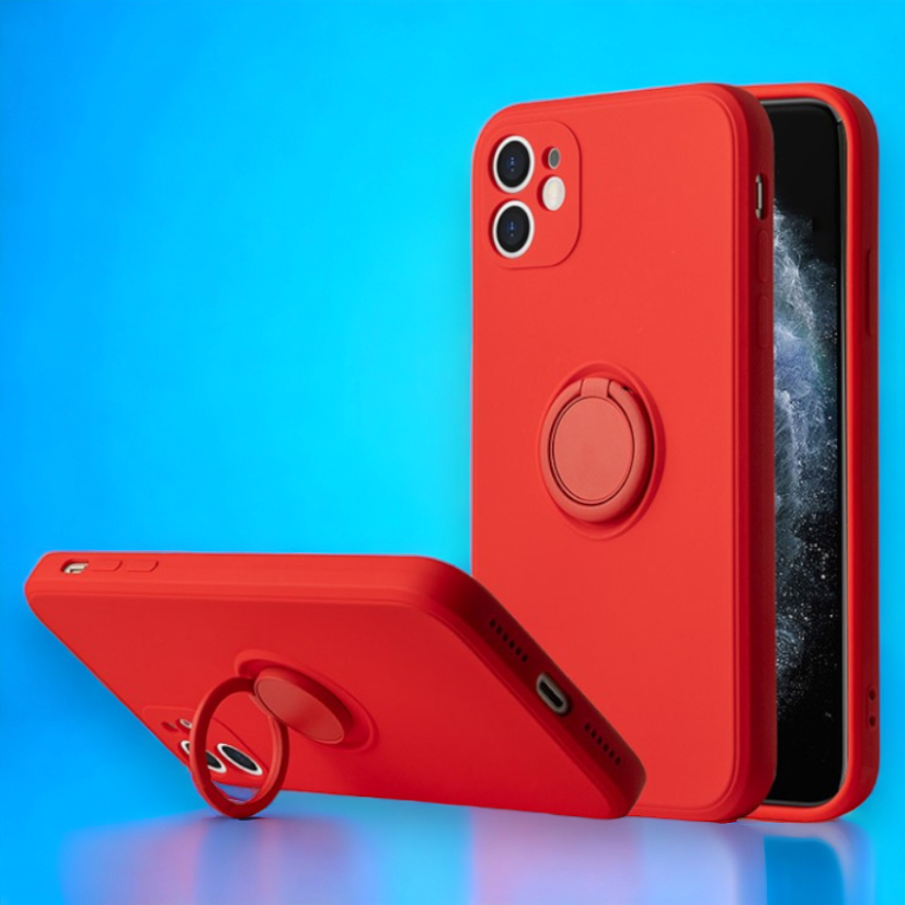 Silikonski ovitek "Silicone Ring" z držalom za Xiaomi Redmi Note 11 Pro/Note 11 Pro 5G – Vennus – Temno modra / TPU sili
