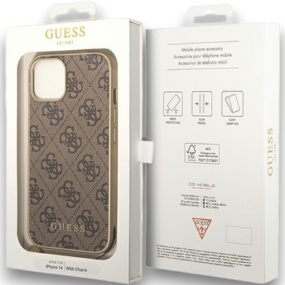 Ovitek Guess "brown charms" za iPhone 13/13 Pro (GUHCP13LGF4GBR)