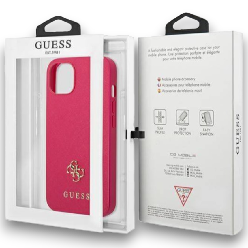 Ovitek Guess "pink mini 3D" za iPhone 13/14/15 (GUHCP13MPS4MF)