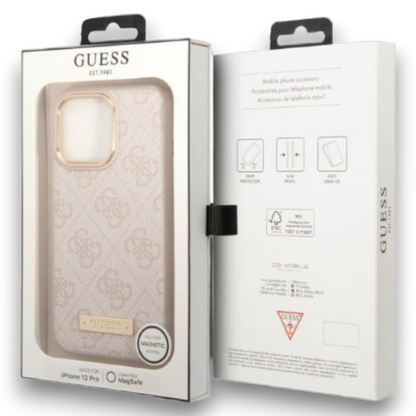 Ovitek Guess "pink" za iPhone 13 Pro Max/12 Pro Max s tehnologijo MagSafe (GUHMP13XU4GPRP)