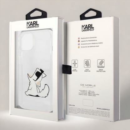 Silikonski ovitek Karl Lagerfeld "Choupette" za iPhone 14 Pro (KLHCP14LCFNRC)