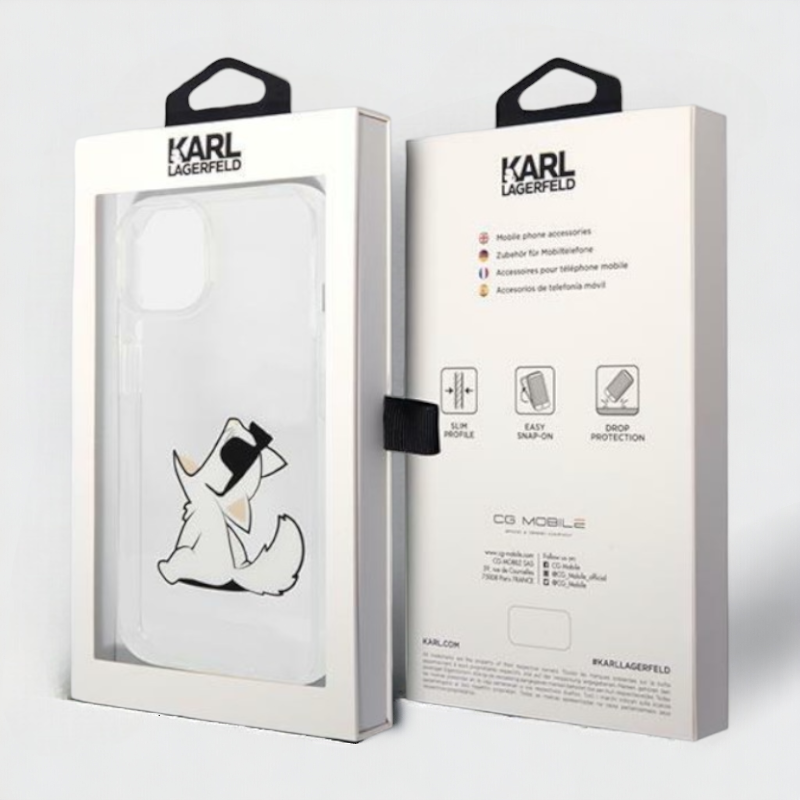 Ovitek Karl Lagerfeld "Choupette - transparent" za iPhone 14 Plus/15 Plus (KLHCP14MCFNRC)