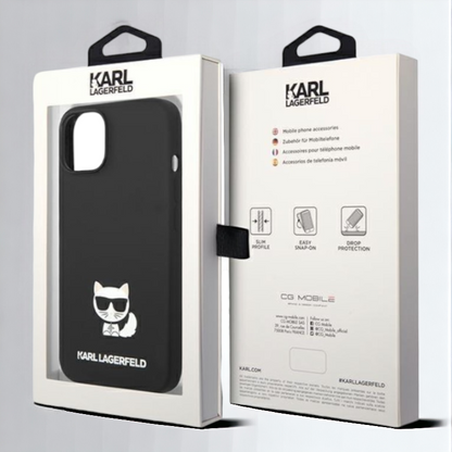 Ovitek Karl Lagerfeld "Choupette body - black" za iPhone 14 Pro Max (KLHCP14XSLCTBK)