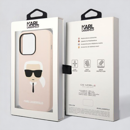 Ovitek Karl Lagerfeld "Karl's Head - pink " za iPhone 14 Pro (KLHCP14LSLKHLP)