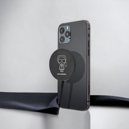 MagSafe polnilnik za mobilne naprave (Apple ali Samsung) - Karl Lagerfeld (KLCBMSIKBK) – Črna
