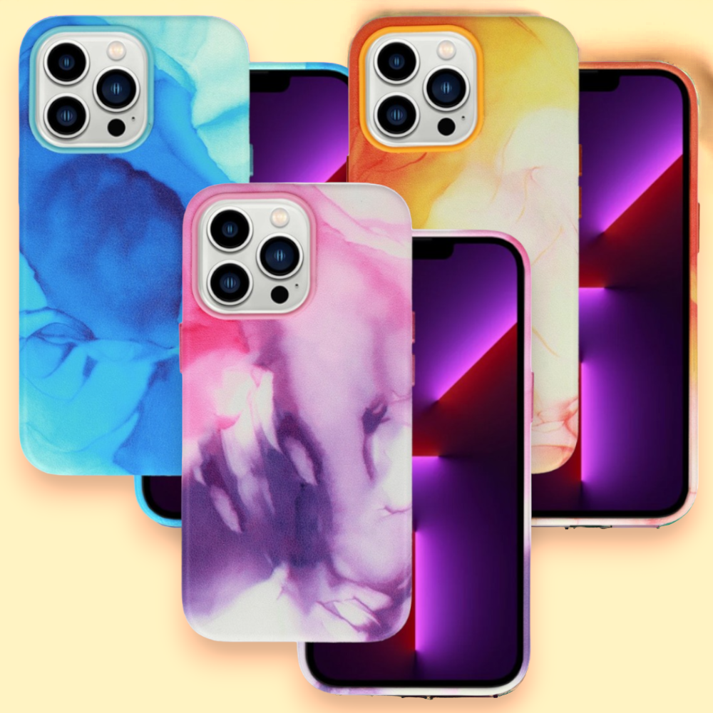 Ovitek "Leather Ink" za iPhone 13/14/15 – Infostyle – Svetlo modra / PU usnje + PC