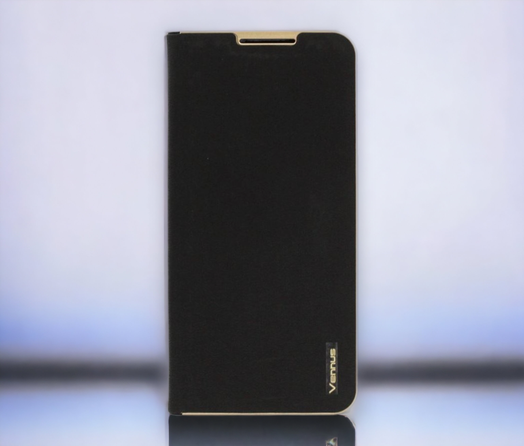 Preklopna torbica "Vennus - chic" za Samsung Galaxy A42 5G - Črna – Črna / Ekološko usnje + TPU silikon