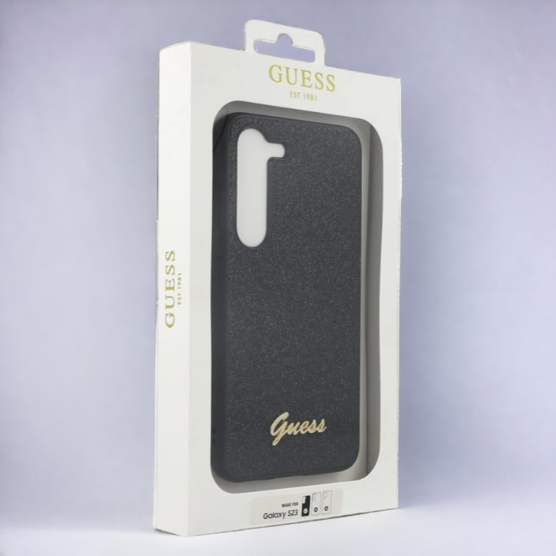 Ovitek Guess "Glitter black" za Samsung Galaxy S23+ (GUHCS23MHGGSHK)