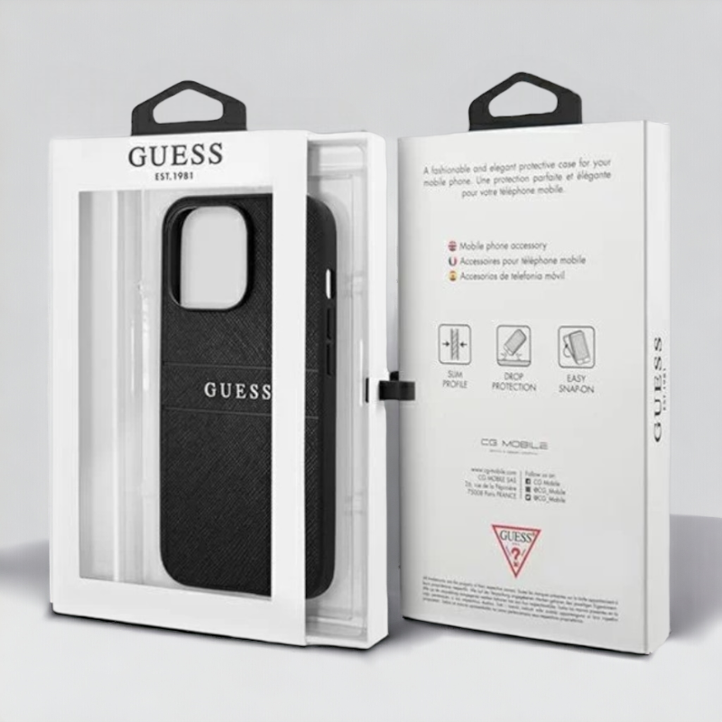Ovitek Guess "silver black" za iPhone 13 Pro Max/12 Pro Max (GUHCP13XPSASBBK)