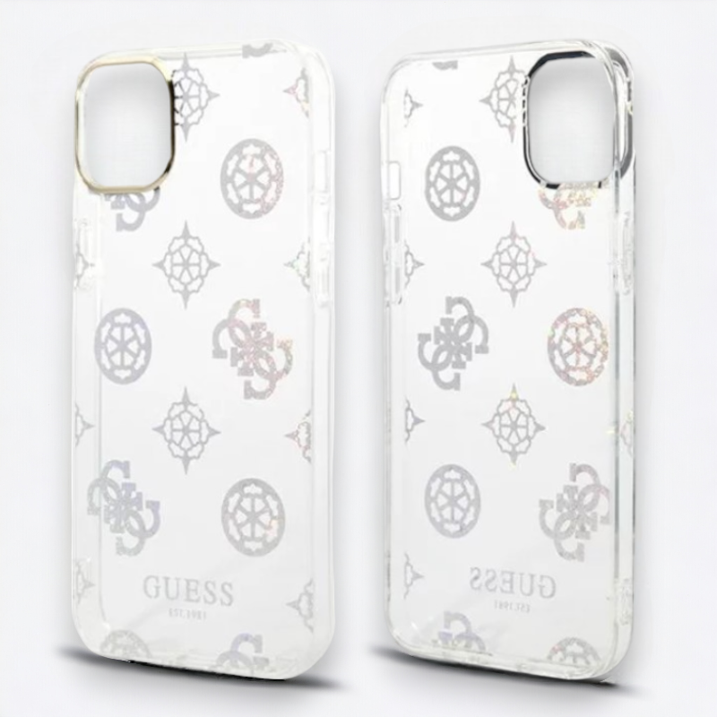 Ovitek Guess "Peony Glitter" za iPhone 13/14/15 (GUHCP14SHTPPTH)