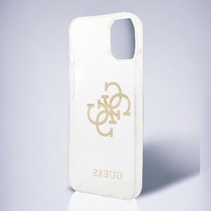 Ovitek Guess "Big 4G Full Glitter" za iPhone 14 Pro Max - prozorna (GUHCP14XPCUGL4GTR)