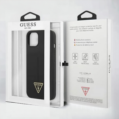 Ovitek Guess "Logo Silicone Triangle" za iPhone 13 mini - črna (GUHCP13SSLTGK)