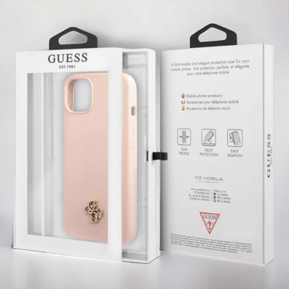 Ovitek Guess "pink mini 3D logo" za iPhone 13/13 Pro - roza (GUHCP13LS4LP)