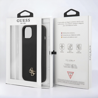 Ovitek Guess "black mini 3D logo" za iPhone 13 Mini - črna (GUHCP13SS4LK)
