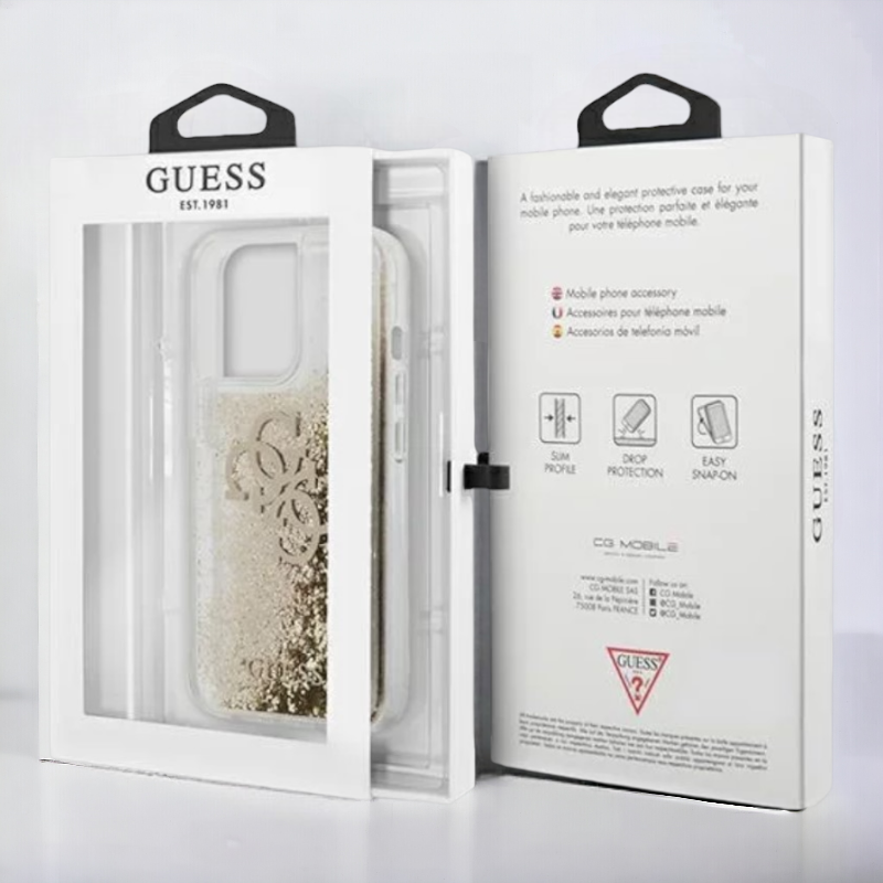 Ovitek Guess "Liquid glitter gold" za iPhone 13 Pro Max/12 Pro Max (GUHCP13XLG4GGO)