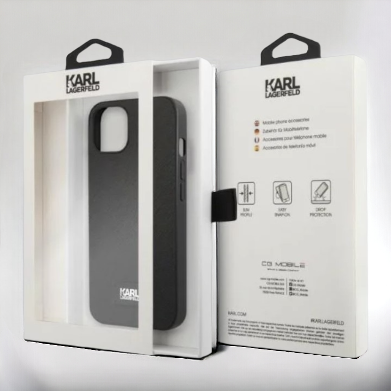 Ovitek Karl Lagerfeld "Saffiano Plaque" za iPhone 13 Mini (KLHCP13SSFMP2K)