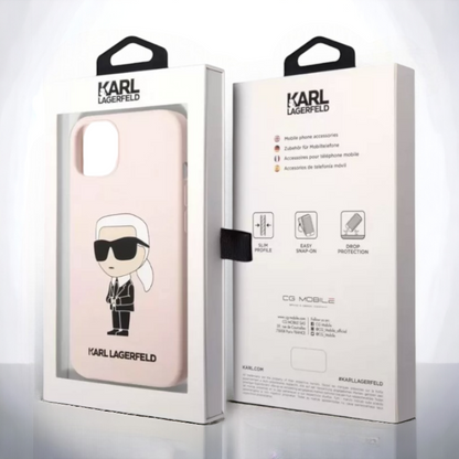 Ovitek Karl Lagerfeld "Icon - silicone pink" za iPhone 13 Pro Max/12 Pro Max (KLHCP13XSNIKBCP)