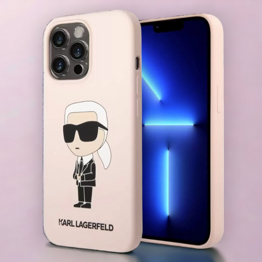 Ovitek Karl Lagerfeld "Icon - silicone pink" za iPhone 13 Pro Max/12 Pro Max (KLHCP13XSNIKBCP) – Svetlo roza / TPU silik