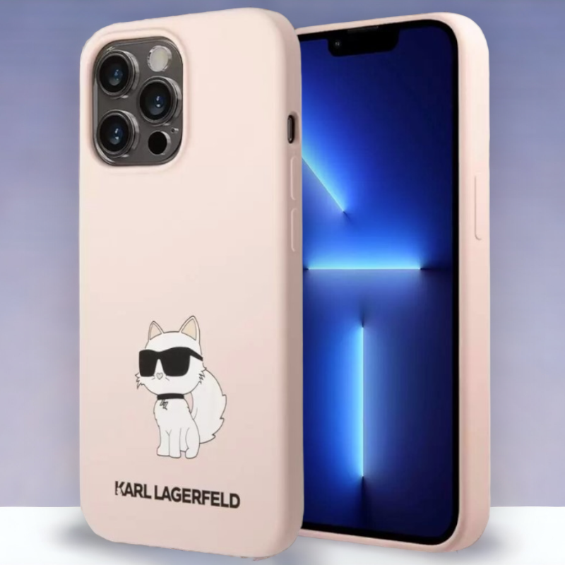 Ovitek Karl Lagerfeld "Choupette - silicon pink" za iPhone 13 Pro (KLHCP13LSNCHBCP) – Svetlo roza / TPU silikon