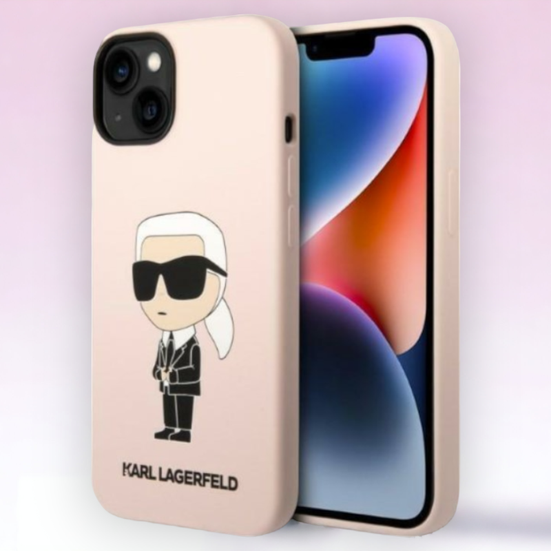 Ovitek Karl Lagerfeld "Karl - pink" za iPhone 14/15 (KLHCP14SSNIKBCP) – Svetlo roza / TPU silikon