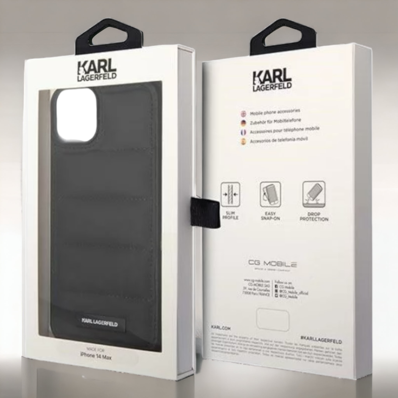 Ovitek Karl Lagerfeld "Puffy Metal Logo" za iPhone 14 Pro (KLHCP14LPSQAK)