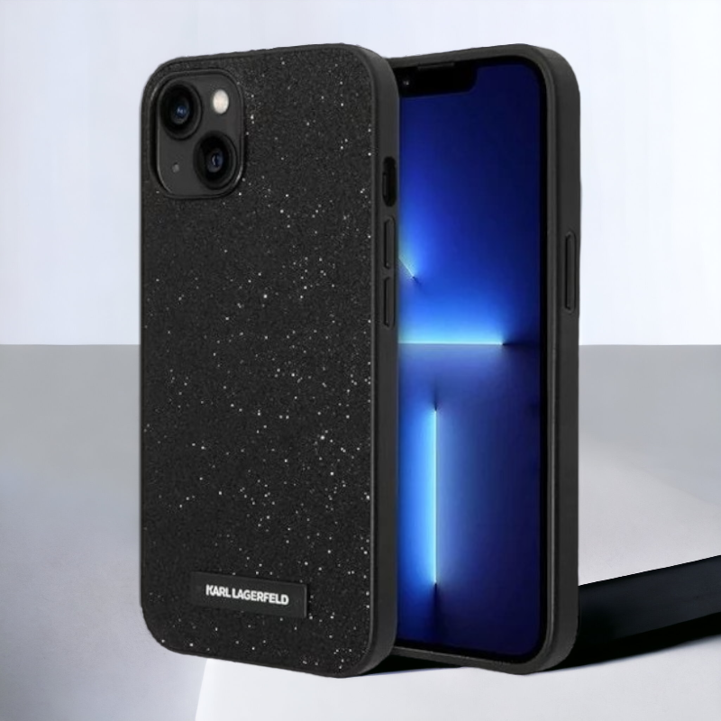 Ovitek Karl Lagerfeld "Glitter Plague" za iPhone 14 Plus/ 15 Plus (KLHCP14MG2ELK) – Črna / PC + TPU silikon