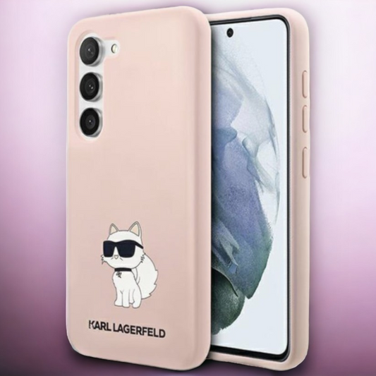 Ovitek Karl Lagerfeld "Choupette - silicon pink" za Samsung Galaxy S23 Plus (KLHCS23MSNCHBCP) – Svetlo roza / TPU siliko