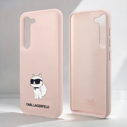 Ovitek Karl Lagerfeld "Choupette - silicon pink" za Samsung Galaxy S23 Plus (KLHCS23MSNCHBCP)