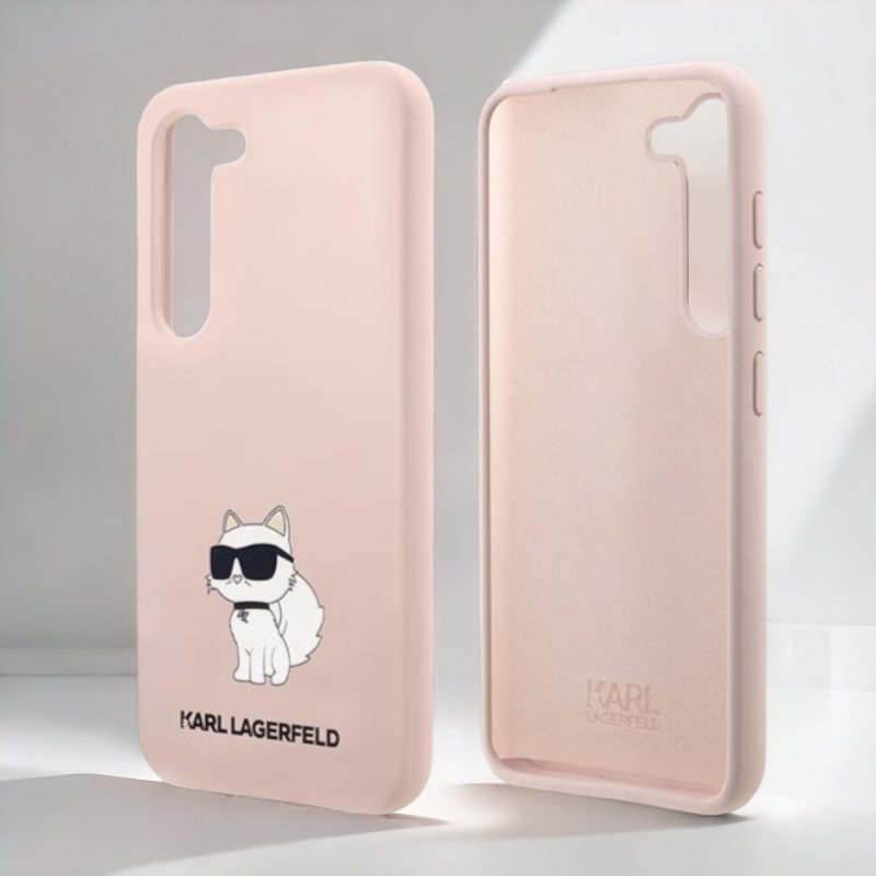 Ovitek Karl Lagerfeld "Choupette - silicon pink" za Samsung Galaxy S23 (KLHCS23SSNCHBCP)