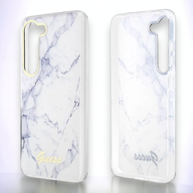 Ovitek Guess "White marble" za Samsung Galaxy S23 Plus (GUHCS23MPCUMAH)
