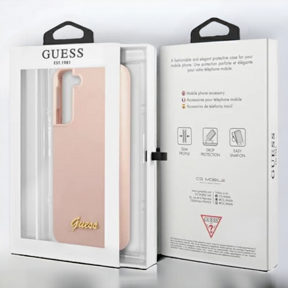 Ovitek Guess "pink - Metal Logo" za Samsung Galaxy S23 Plus (GUHCS23MLSLMGPP)