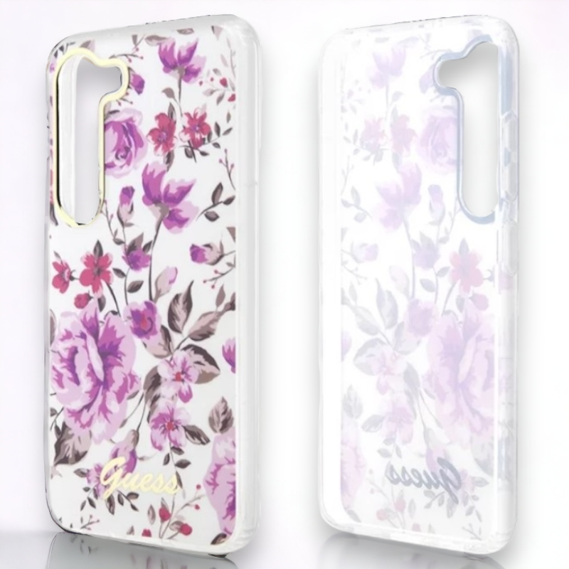 Ovitek Guess "Flower Collection - transparent" za Samsung Galaxy S23 (GUHCS23SHCFWST)