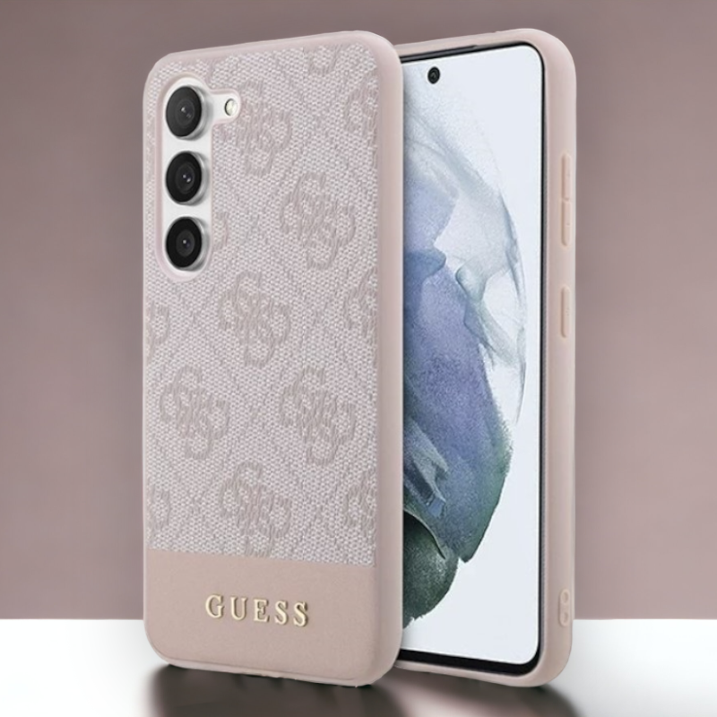 Ovitek Guess "pink - 4G" za Samsung Galaxy S23 Plus (GUHCS23MG4GLPI) – Svetlo roza / PC + TPU silikon