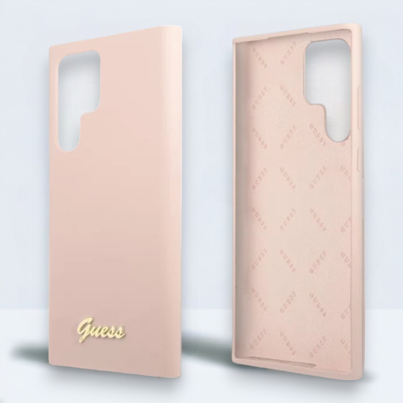 Ovitek Guess "pink - Metal Logo" za Samsung Galaxy S23 Ultra (GUHCS23LLSLMGPP)